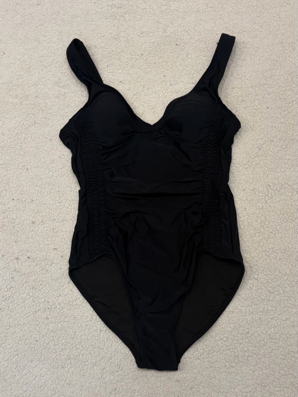 H2O Colours Black Ruched One-Piece Swimsuit (Size S)